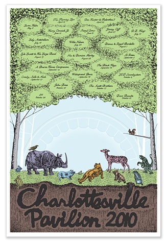 2010 Charlottesville Pavilion Lineup Poster commemorative