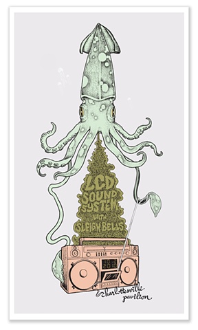 LCD Soundsystem Concert Poster Sleigh Bells Charlottesville