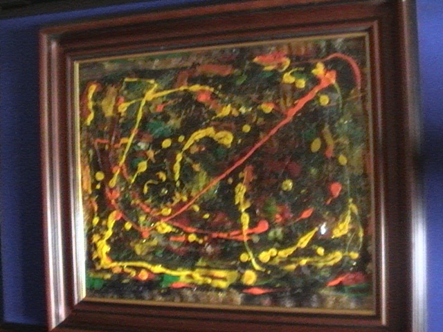 Mixed paper art raised
