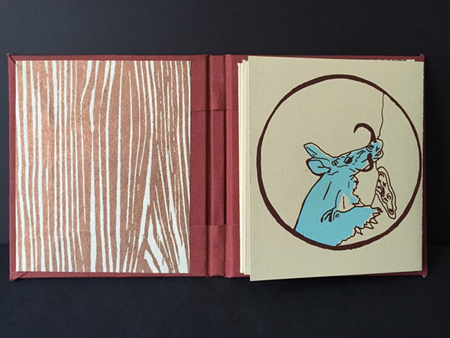 part of a handmade book with silkscreened prints. 