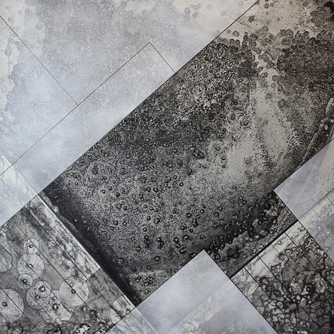 Michael Boonstra, Oregon artist, evaporated ink drawing.