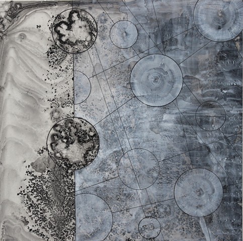 Michael Boonstra, Oregon artist, evaporated ink drawing.
