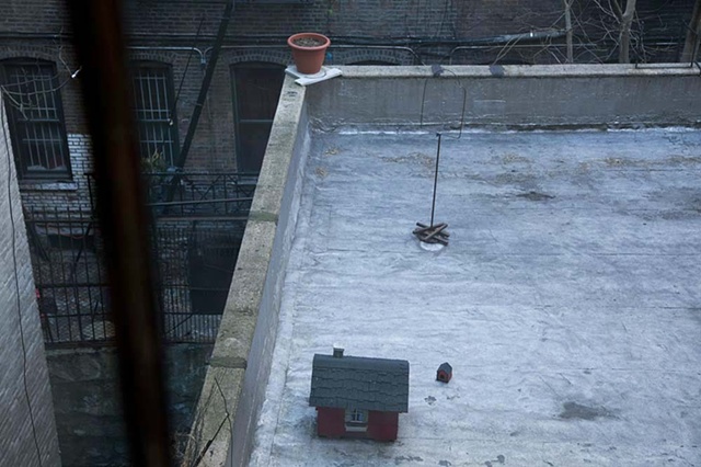 Nolita, NYC, New York City, urban, rooftop, doghouse, surreal, cold