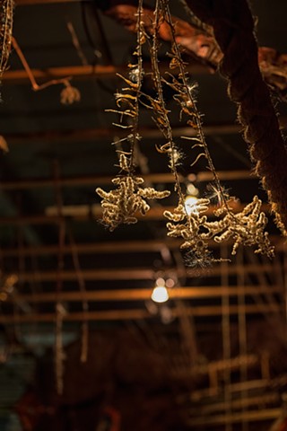 Detail for Installation for Bloom. She is Descending. Photo by Howard Gaines.