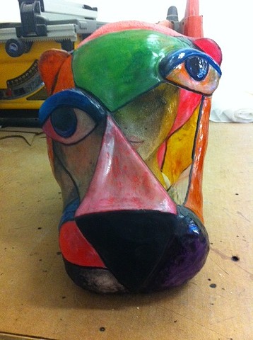 Mask in progress.