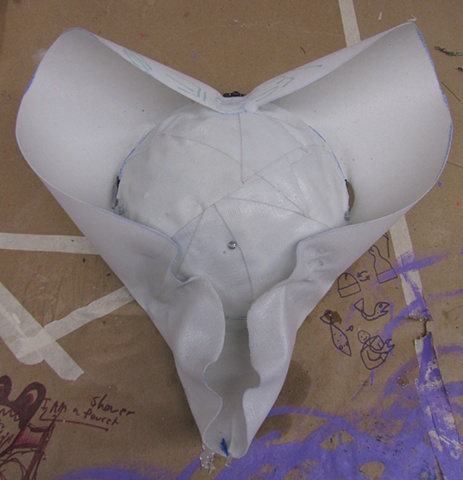 thermoplastic devil dog mask in progress