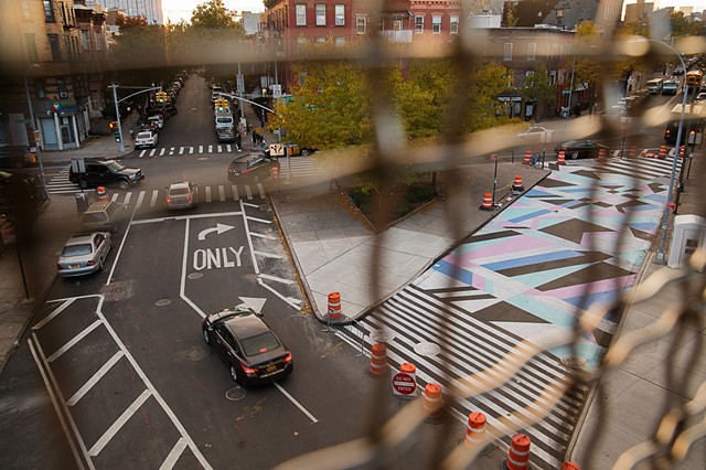 Mural, street art, asphalt art, New York, geometric, absract