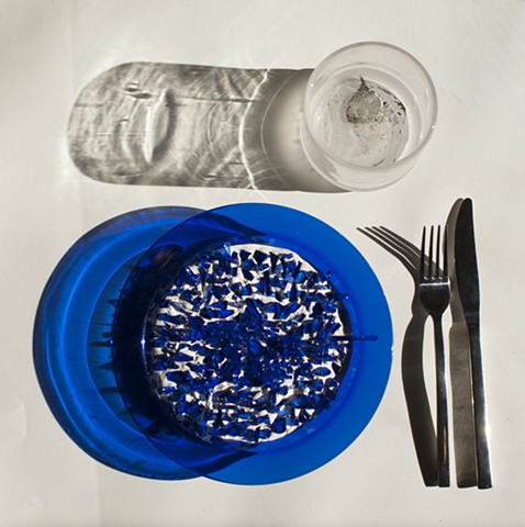 Dinner Setting With Blue Plate 