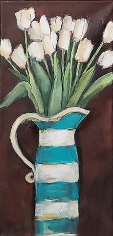 White Tulips in Stripe