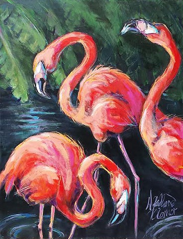 SOLD Flamingos in Paradise