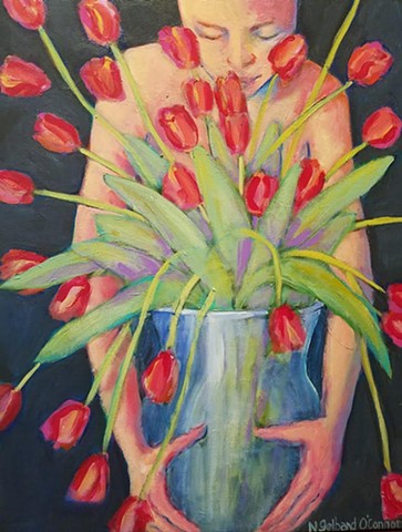 Girl with Tulips