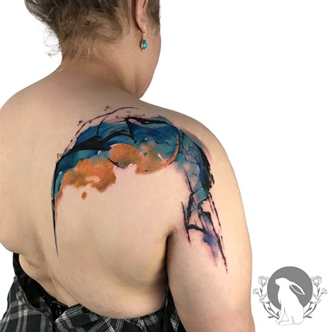 Bright color abstract tattoo