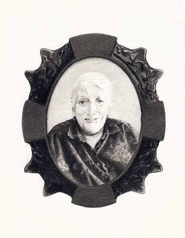 Celia Rocha avo Vitalina grandmother graphite on paper drawing 