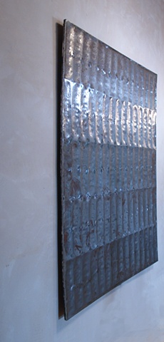 hammered panel large / raw steel (in progress)