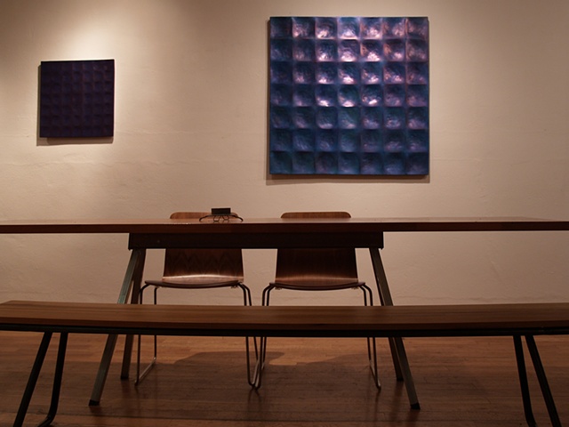 hammered panel / burnished cobalt & indigo (sold)
