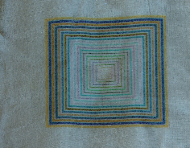 light deposit on linen textile