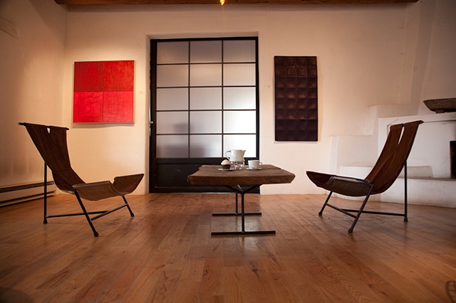 hammered panel / articulated / indigo