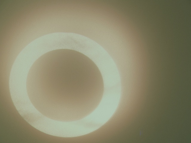 light deposit on etched glass