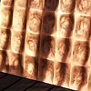dished panel in bronze finish / on 
the terrace / catching the sunset