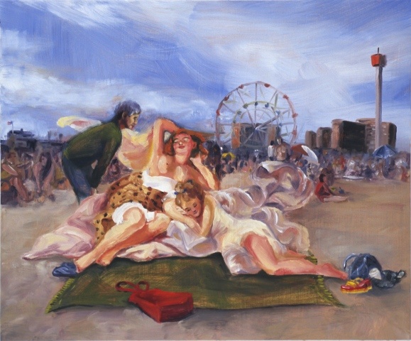 The Invisible Woman Looking at Diana on the Beach at Coney Island (after Fragonard)