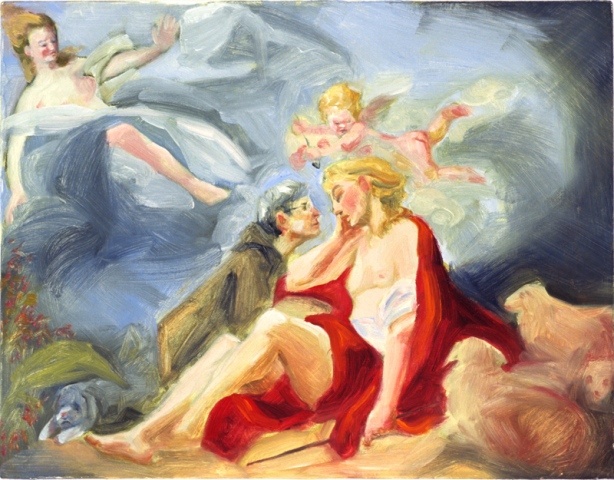 The Invisible Woman Getting Close to Endymion While Venus Watches (after Fragonard)