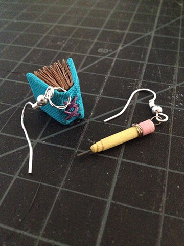 Earrings- Book with Pencil