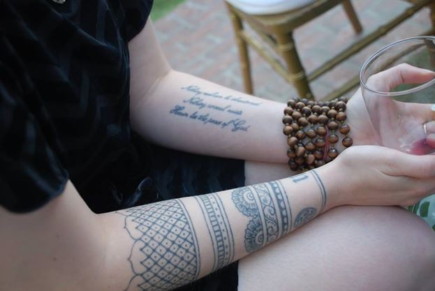 henna inspired tattoo sleeve, mehndi, henna, henna design, tattoo sleeve, handpoked tattoo, handpoking, handpoked, Manrique Vargas