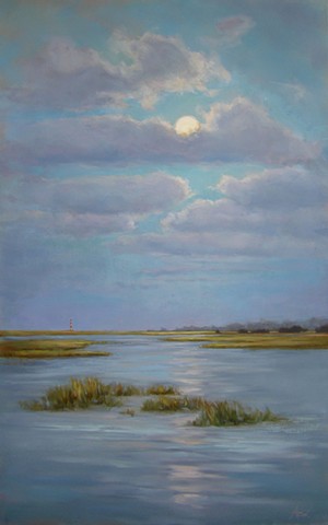 Commission: Moonrise over Morris - SOLD