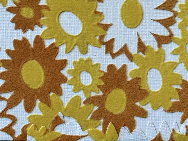 Yellow and Orange Flocked Flower House