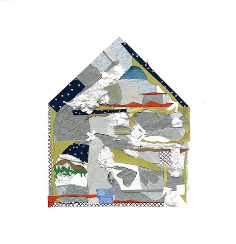 Blue and White Textured Gold Window House