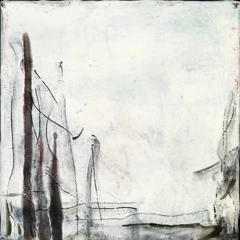 abstract landscape encaustic