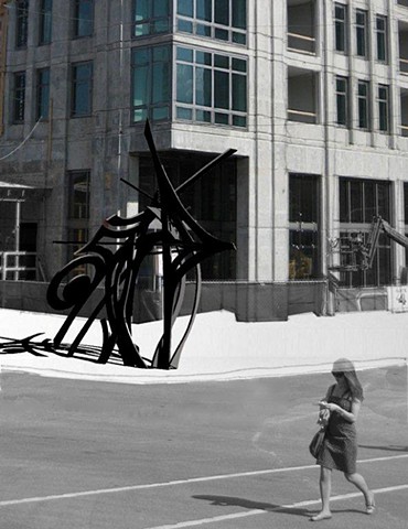 Outdoor Steel Sculpture (Black)