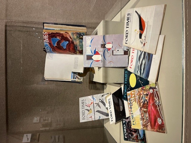 Copies of Ford Times on display at Art Museum of Eastern Idaho