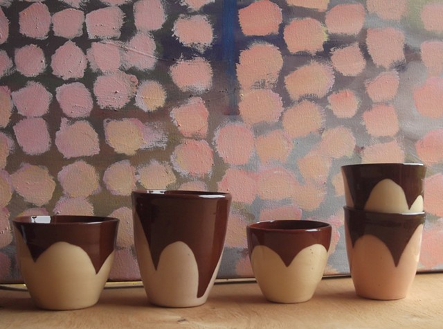 Spring! Small flower beakers and blossom painting