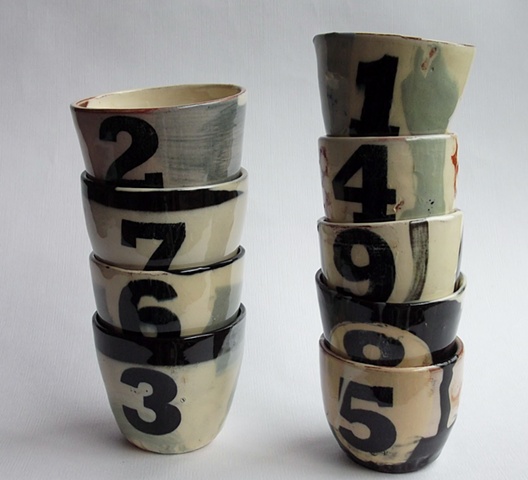 shot cups with numbers