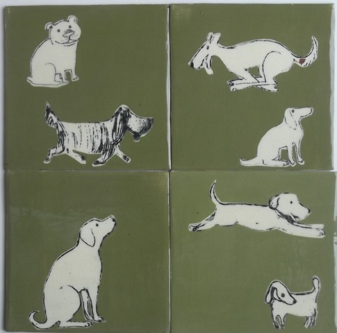 more dogs on tiles