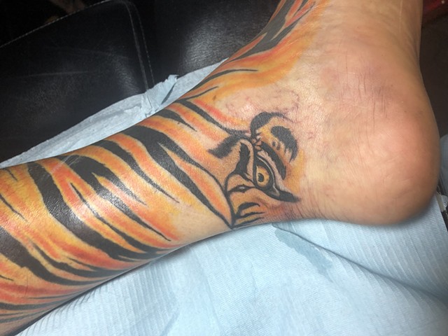 Tiger eye along with tiger leg sleeve 
