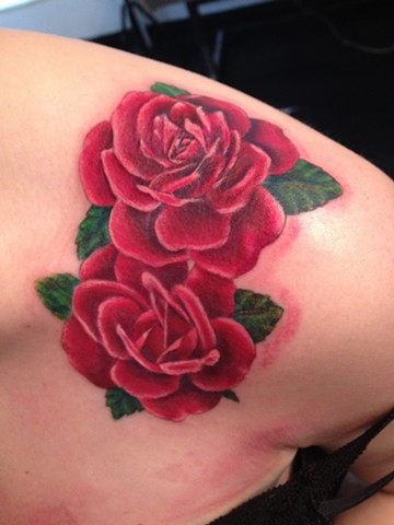 roses tattooed by robert maskal in oct of 2013