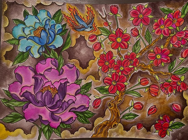 Japanese flower flash sheet 