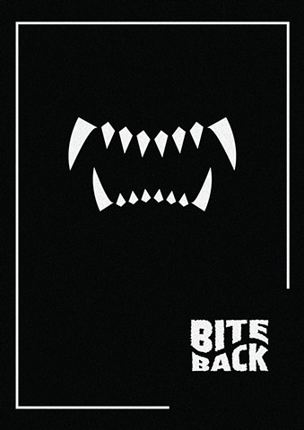 print bite back. teeth. For sale