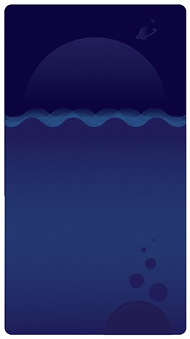 A nighttime ocean/water print about the unknown