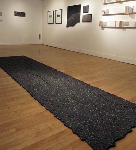 "On the Road" (foreground)  at Moving Ground, " a show 2-person show the Ann Arbor Art Center, January 2011