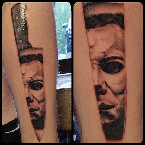 Michael Myers tattoo by Paul Acker  Photo 29135