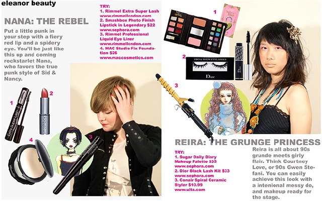 Beauty section of Fall 2008 issue of Eleanor Magazine
