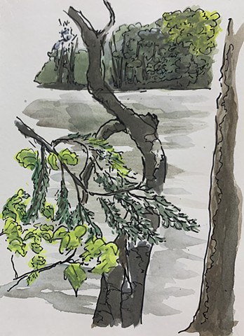 Grey Day (Lake George Watercolor Series)