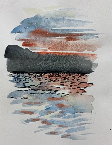 Evening (Lake George Watercolor Series)