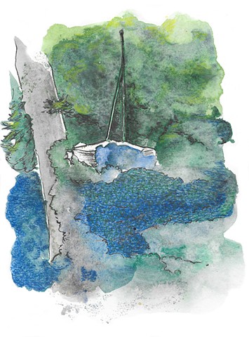 Mast (Lake George Watercolor Series)
