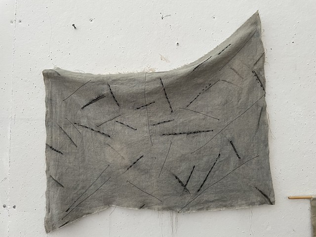 Indigo with sewn lines
