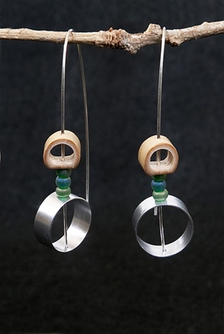 Sculptural, contemporary mixed-material earrings