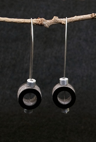 sculptural, contemporary mixed-material earrings